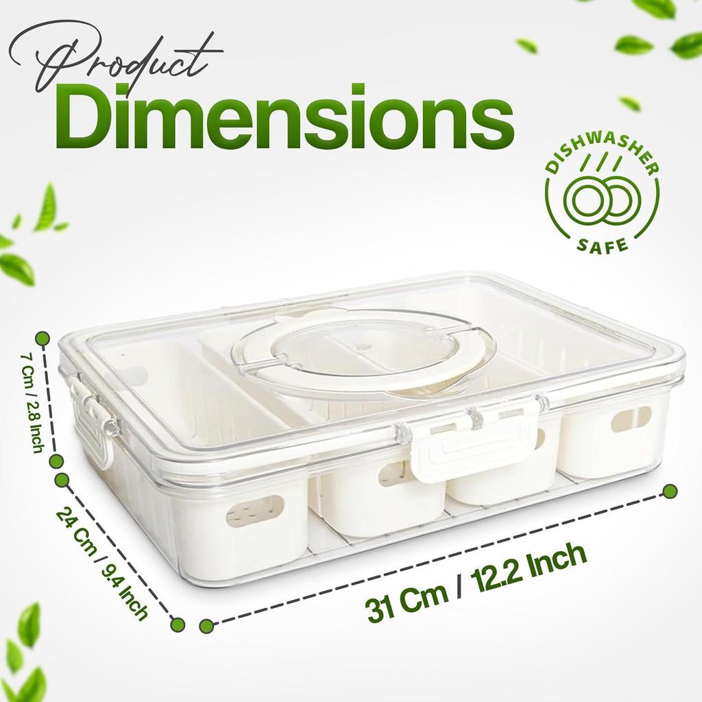 Cross-Border Drain Storage Box: Portable Multigrid Sealed Food Container for Refrigerator and Kitchen.