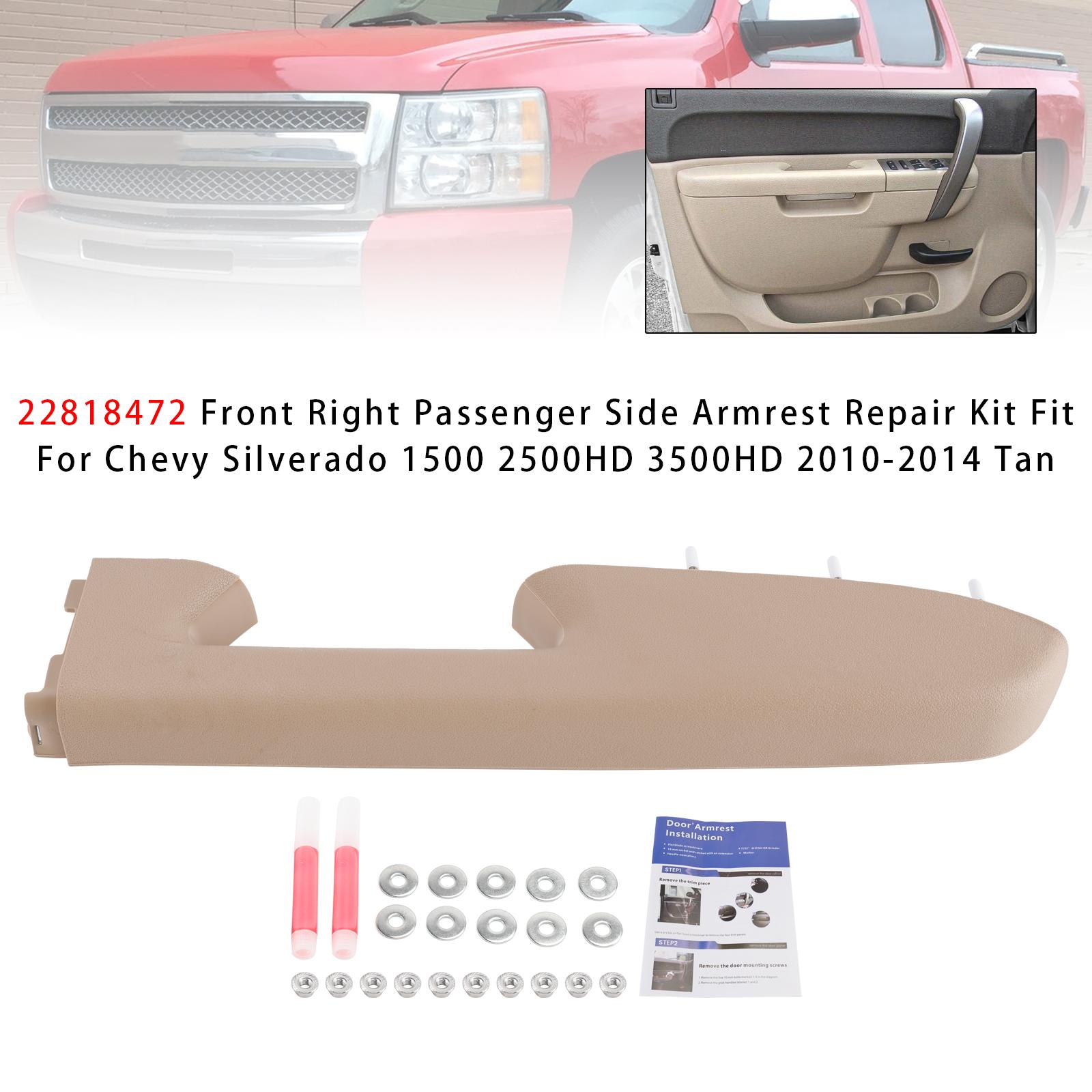

Front Right Armrest Repair Kit Fit For Chevy Silverado 1500 2500HD 2010-2014 Tan