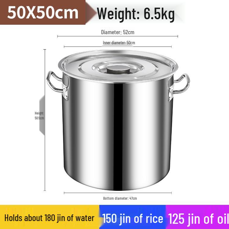 Large Capacity Stainless Steel Induction Soup Pot with Lid