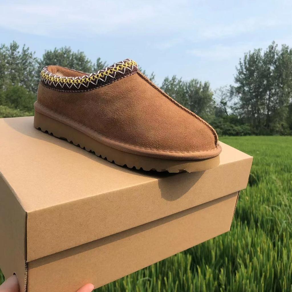 Fur Integrated Fluffy Shoes Women's Tasman Wool Toe Cap Covered Heel Slippers Winter Fleece-lined Slip-on Snow Boots