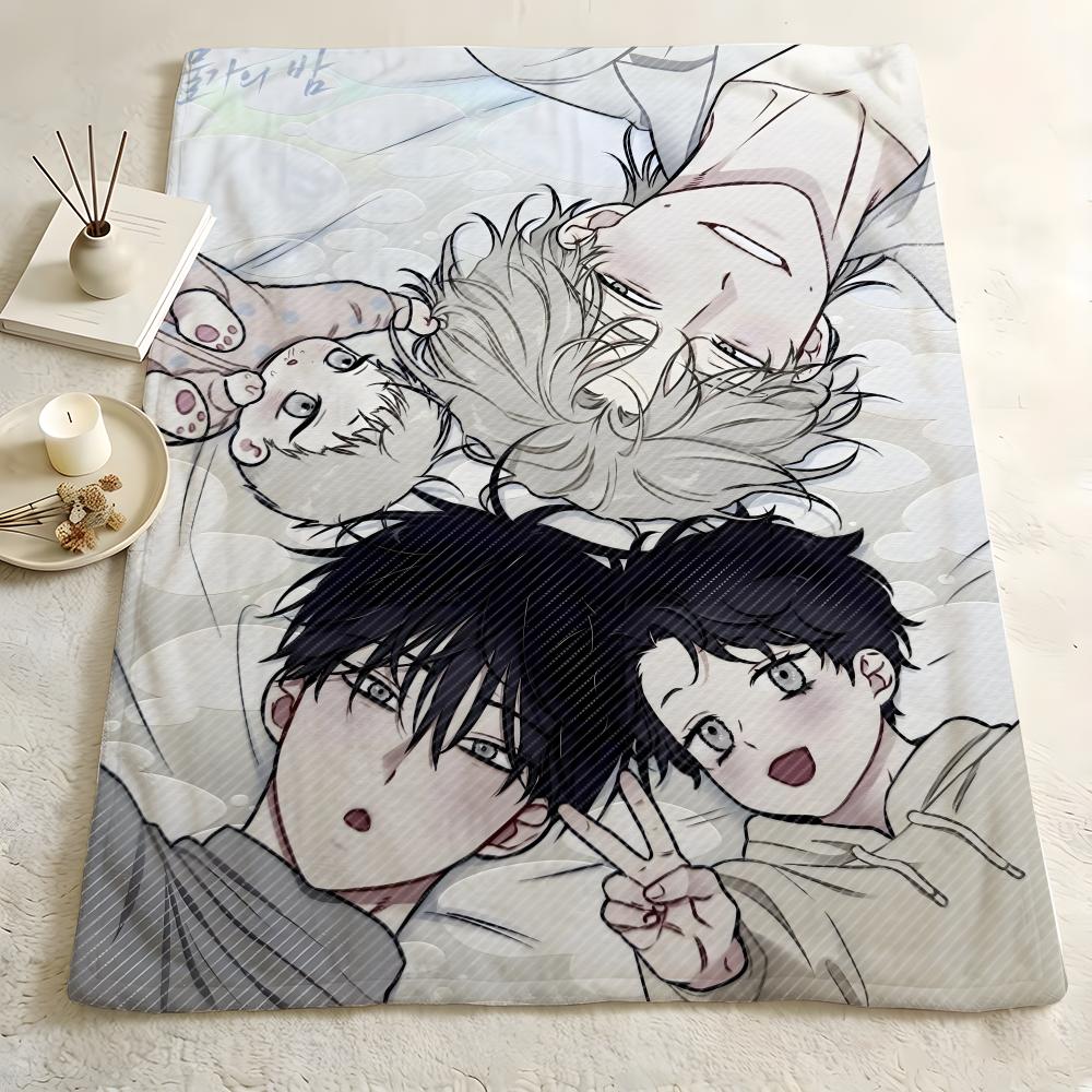 Manhwa L-Low T-Tide I-in T-Twilight Throw Flannel Blanket Skin Soft Suitable for Sofa Living Room Bed Travel and Gifts