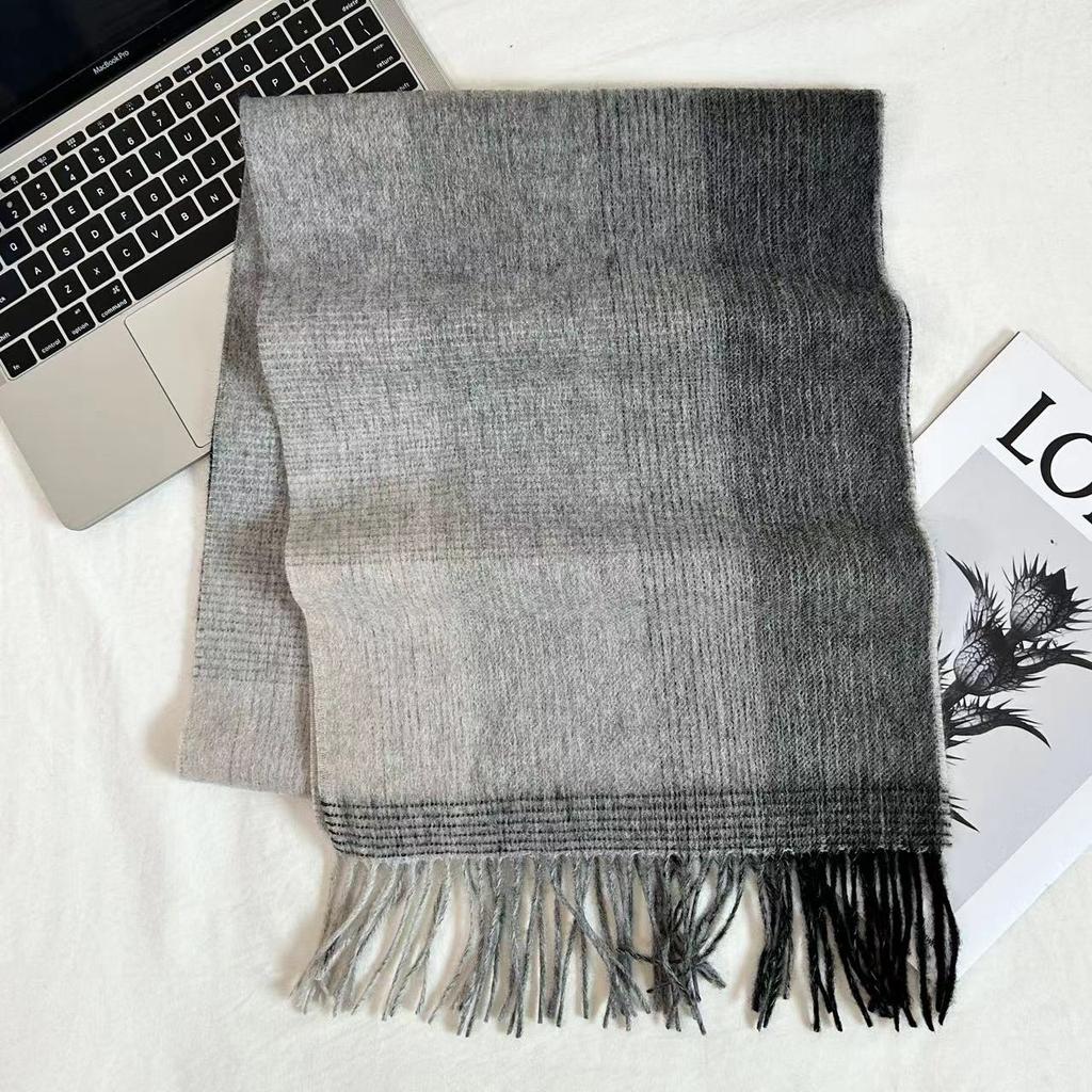 Xiaohongshu Popular Cherry Red New Year'S Red 100% Wool British Versatile Scarf Women'S And Men'S Cashmere Warm Scarf