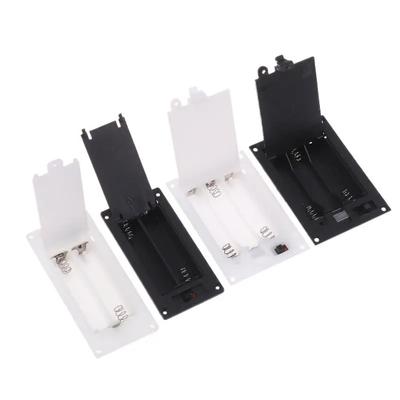 (YY)1Pc/3Pcs 2026 New Batteries Shell Plastic 2x3x AAA Rectangular Embedded Battery Holder Storage Box Case With Switch Cover