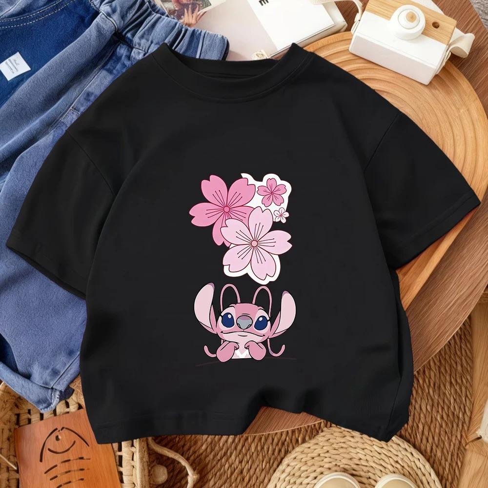 

Kids Cartoon Crew Neck Tee Stitch For Boys Girls Summer Casual Street Daily Wear 3-14 Years 110