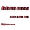 New Year Red Cat Eye Square Reusable Toe Nails - Solid Color Short Nail Tips