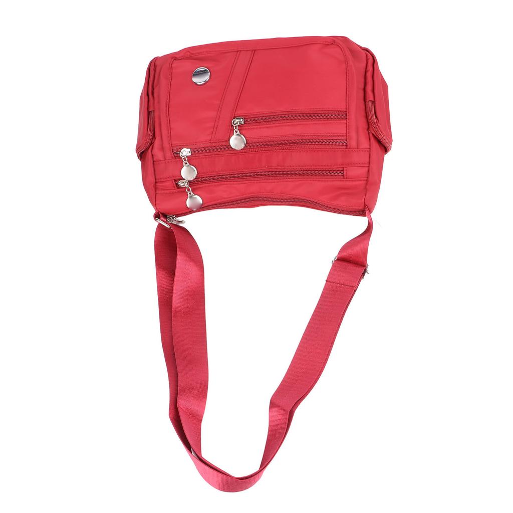 Women Waterproof Nylon Messenger Bag Fashionable Plain Color Large Capacity Shoulder Bag
