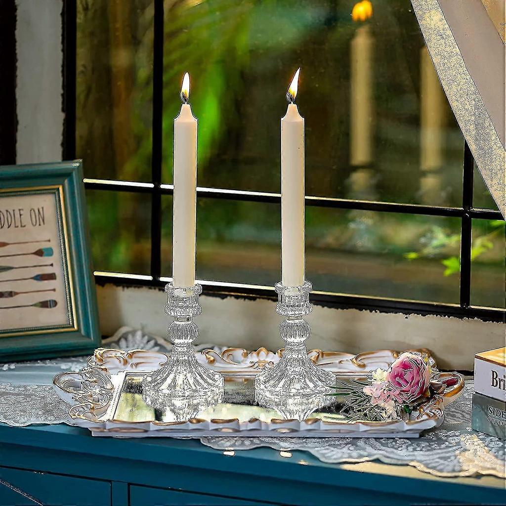 Crystal Glass Candle Holders Set Of 4 Decorative Candle Holders Clear Glass Candle Holders