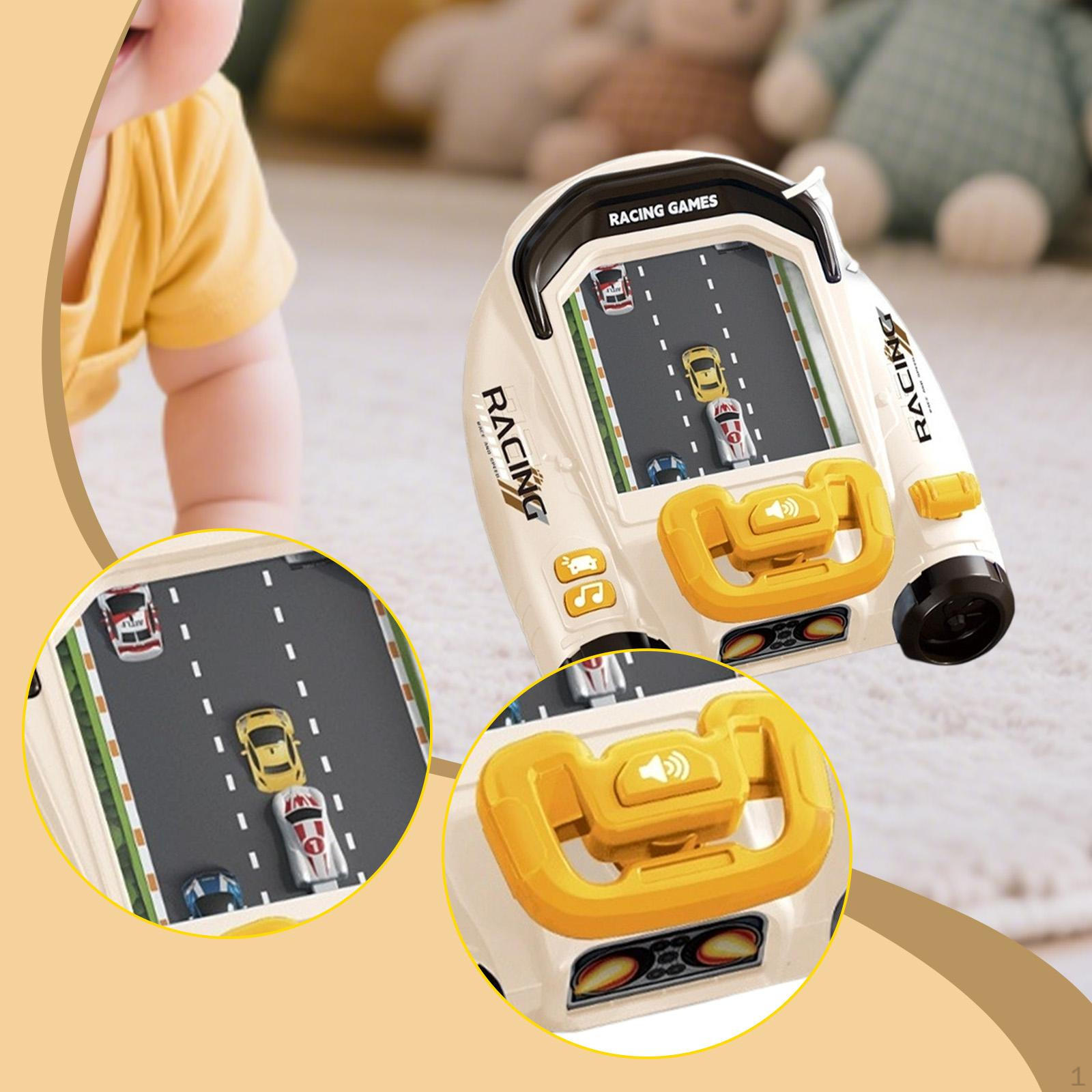 

Kids Musical Steering Wheel Toy Simulated Driving Car Game with Sound for over 3 Years Educational