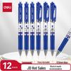 Deli S01 Retractable 0.5mm Dark Blue Gel Pens, 12-Count Pack