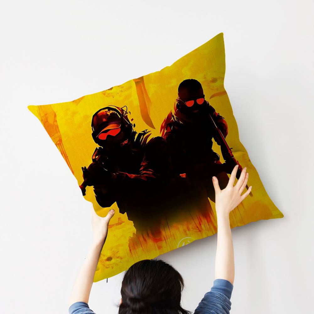 Counter S-Strike Cs 2 Decorative Room Aesthetics Pillow Case Home Decor Bedroom Sofa Bed Couch Pillow Cover 45X45
