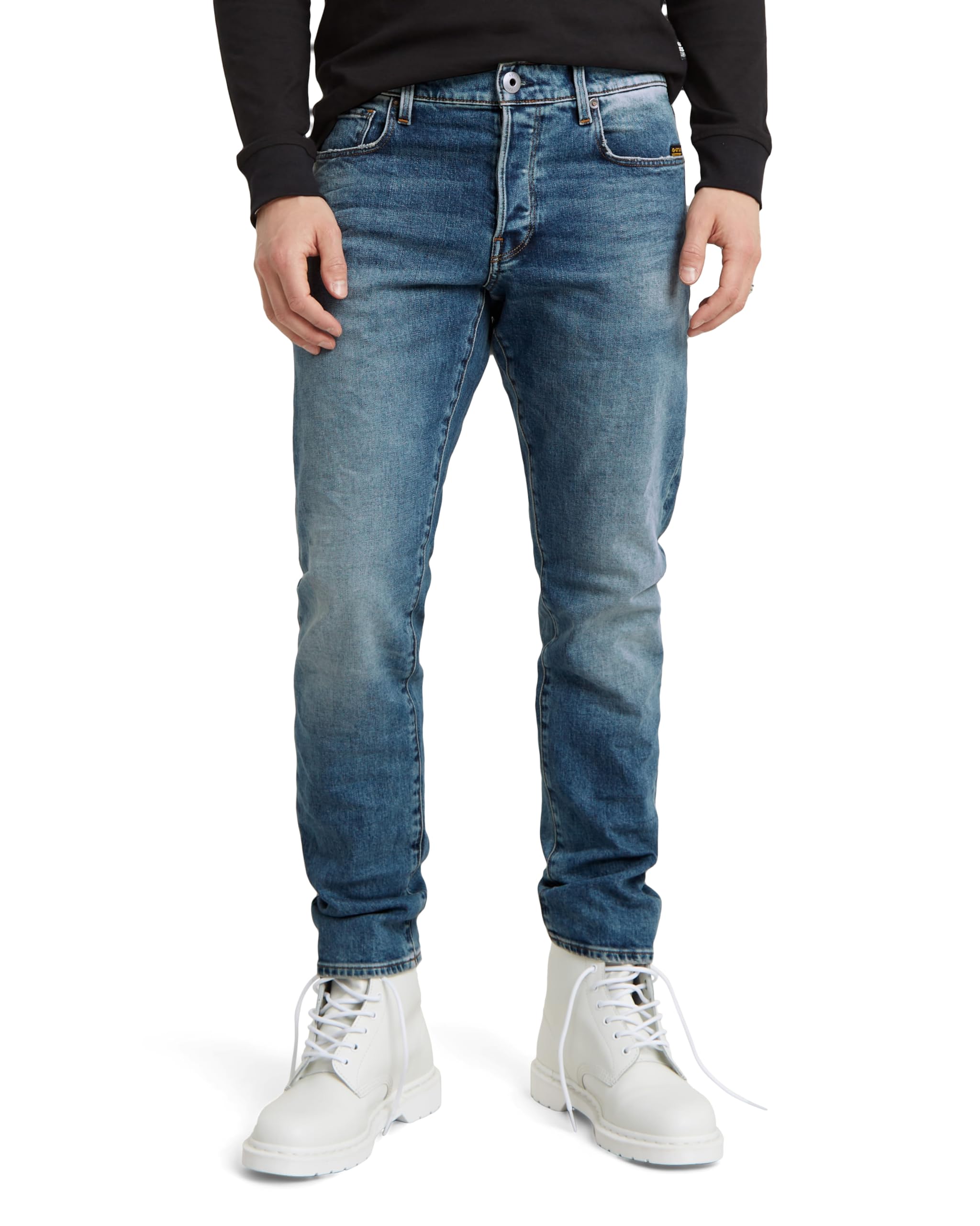 Джинсы мужские G-Star RAW Деним Зауженные синие 3301 Regular Tapered 51003-C052-A802-W38/L32