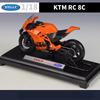 Welly 1/18 KTM RC 8C Alloy Street Sports Motorcycle Model Diecasts Metal Road Racing Motorcycle Model Simulation Childrens Gifts