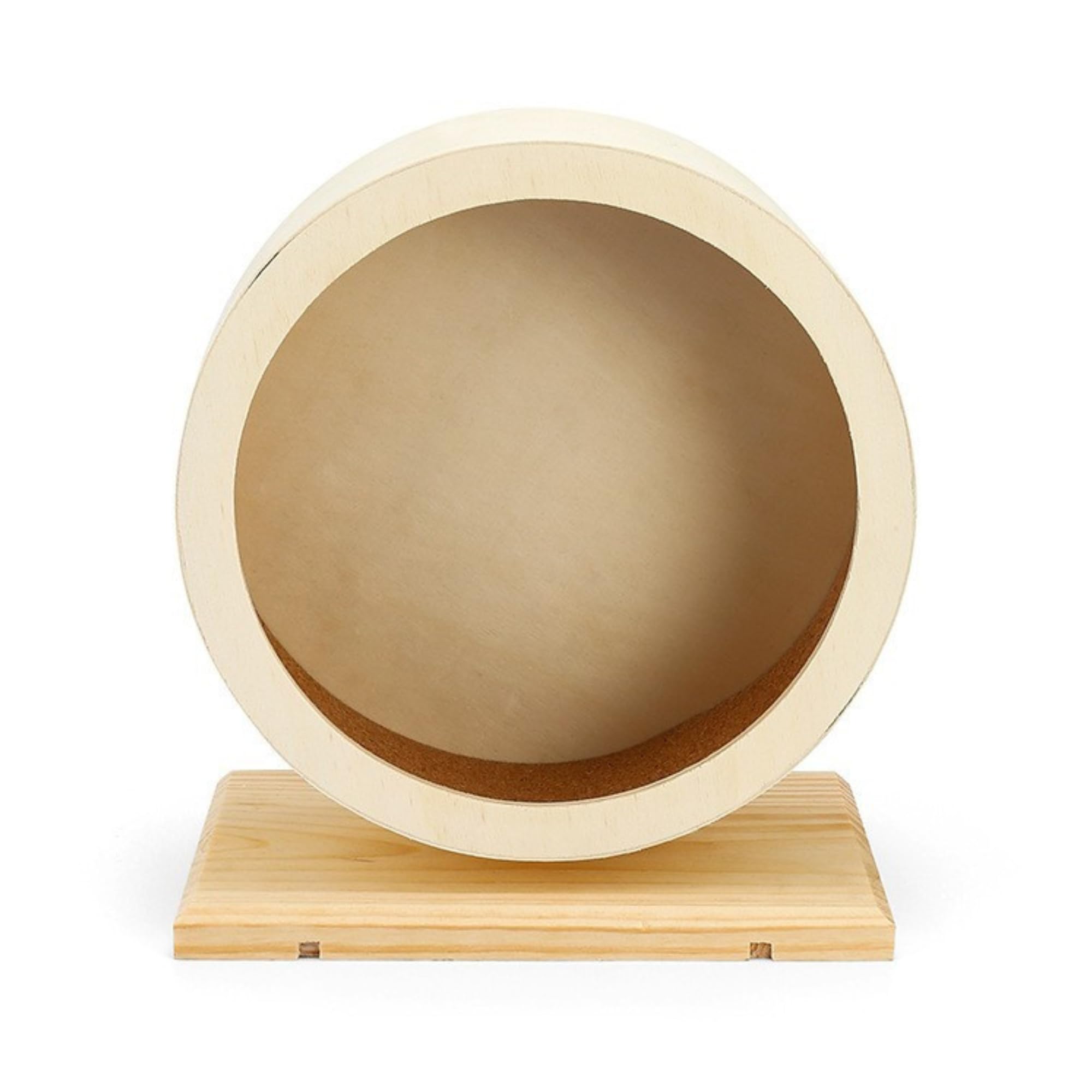 

NASSIA Silent Hamster Wheel, Quiet, Natural Pine Wood, Small Animal Toy (Small Size)