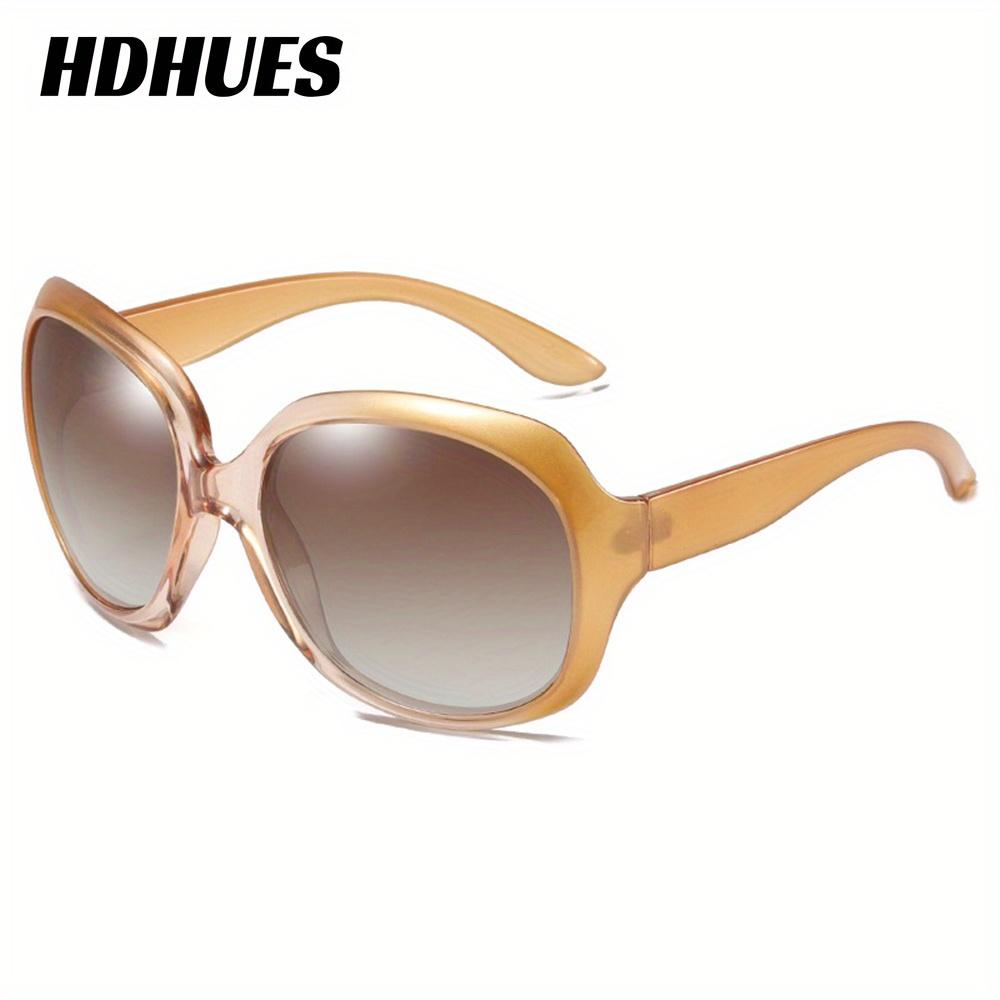 

HdHues Женские и мужские большие овальные солнцезащитные очки в поляризованной оправе из смолы, очки золотистый