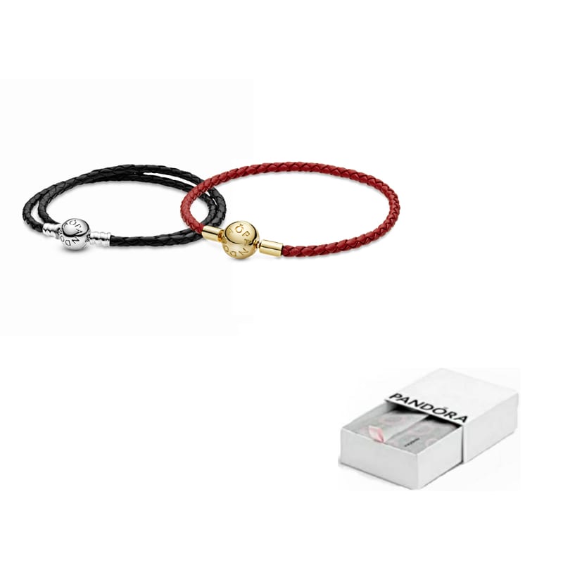 Pandora Leather Bracelets Unisex Black/Red ZT-0006- /