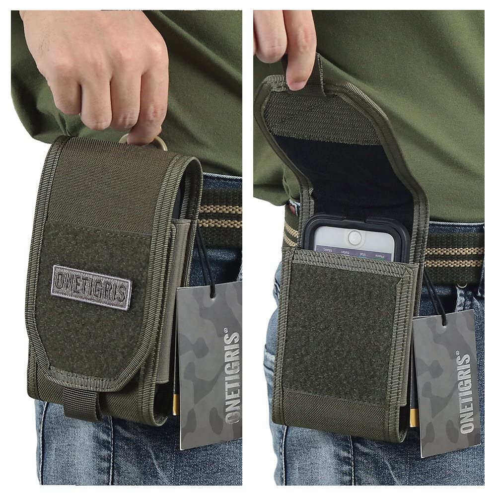 OneTigris US military favorite smartphone pouch for iPhone Sony Compatible with the same inch adhesive fastener can be attached to MOLLE silicone
