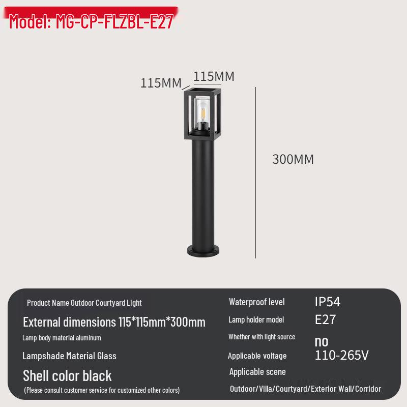 European Standard Waterproof Aluminum Glass Garden Light - Outdoor Minimalist Design