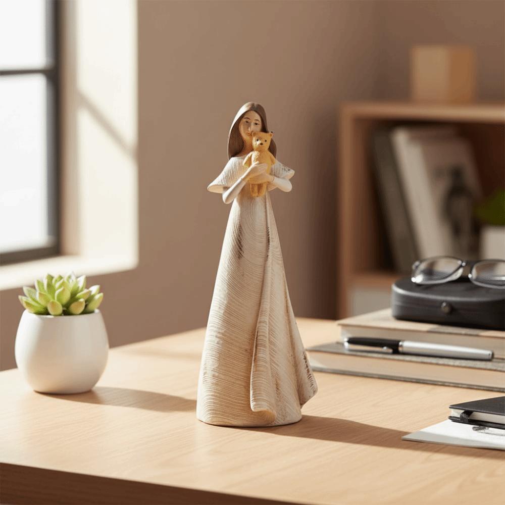 Handmade Angel Figure Statue Resin Modern Art Crafts Vintage Angel Sculpture Model Entrance