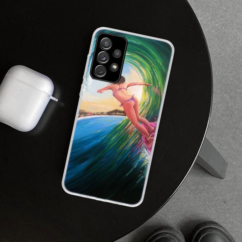 Surf Board Aesthetic Phone Case for Samsung Galaxy A17 A16 A26 A36 A56 A57 A37 A15 A25 A35 A55 A14 A24 A34 A54 A13 A23 A33 A53 G