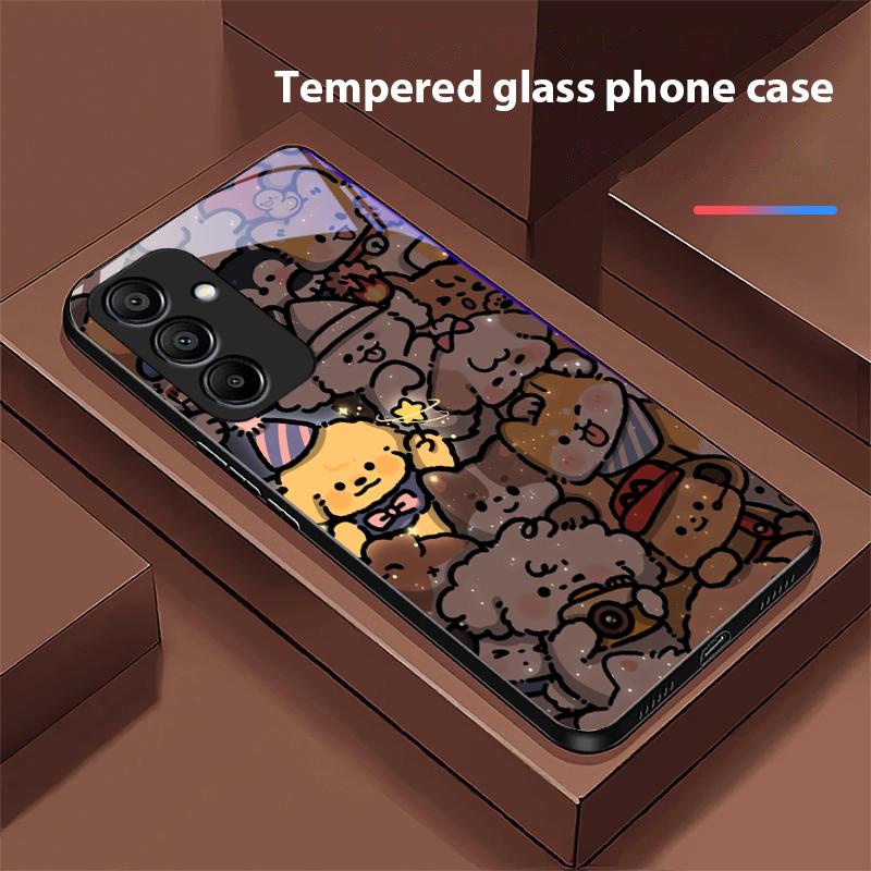 

Glowing Kitten For Samsung Galaxy A15 5G 54 4G 51 50 24 35 90 71 12 51 53 52S 80 22 34 Black Tempered Glass Phone Case For Samsung A34 5G