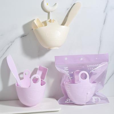 3/4 Stück Silikon Maskenpinsel Schüssel Messbecher DIY Puder Algenmaske Werkzeuge Griff Multifunktionspinsel Gesichtsmaske Mischen Schönheit