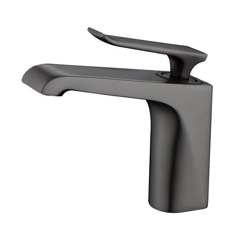 TLXT Brushed Gunmetal Brass Basin Faucet