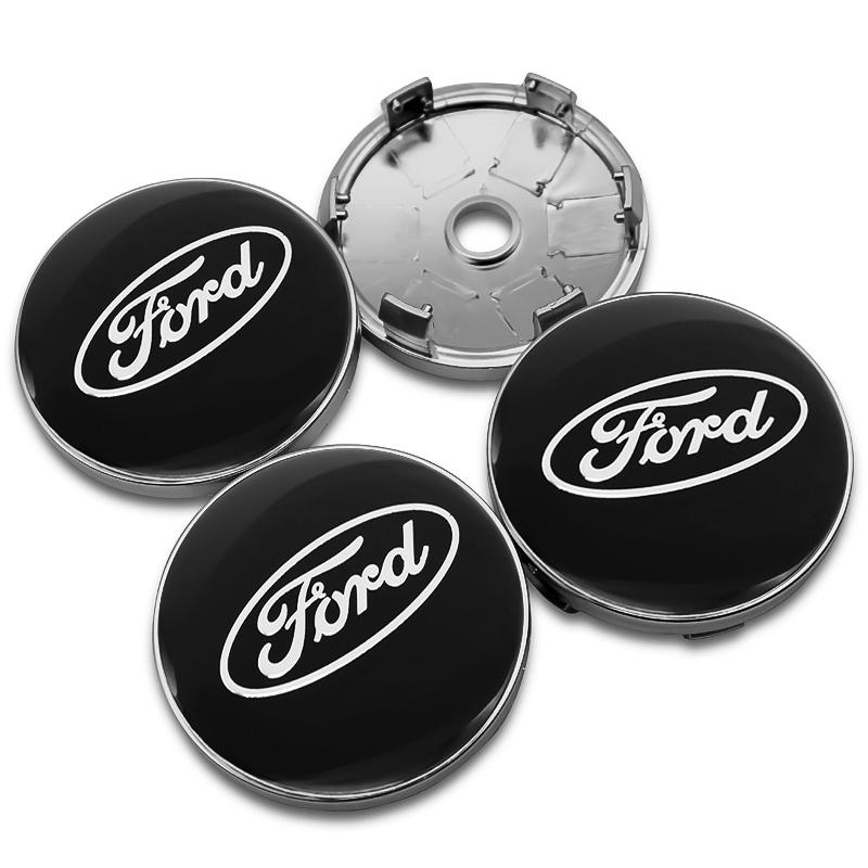 AJJ1 4Pcs 56mm+60mm Car Wheel Center Hub Caps Stickers Auto Rim Cover For Ford ST-line Focus 2 3 Mondeo Ecosport Kuga Mk4 Fiesta Mk3