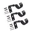 3PCS Adjustable Curtain Rod Brackets Iron Curtain Rod Support Hanger for Wall Black