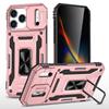 Applicable to Apple 17promax customer will push the window mobile phone case anti-drop two-in-one metal bracket car magnetic attraction