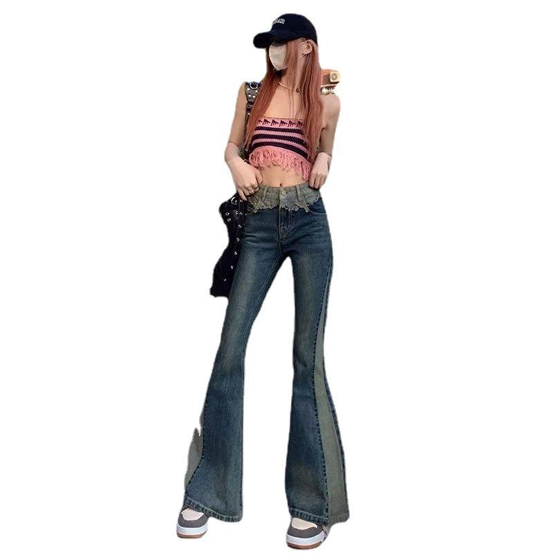Plus Size Vintage Micro-large Jeans Women's Summer High-waisted Thin Flare Pants