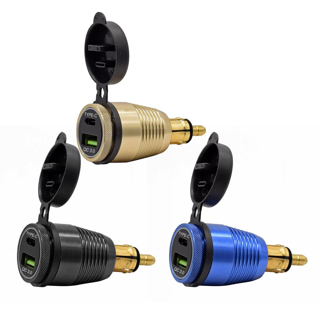 Motorcycle USB Phone Charger Type-C+QC3.0 Fast Charging Adapter Power Plug for Motorbikes