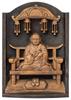 Kobo Daishi Kukai Buddhist Statue in a Shingon Shrine Gold Koyasan Kongo Temple Shingon Buddhist Dainichi and Zodiac Guardian Principal Deity (Antique