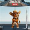2D Cute Little Tiger Keychain Cartoon Animal Flat Pendant Acrylic Ornament Charms for Bag Hanging Decoration Party Festive Gift