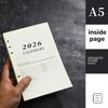 Segregator na luźne kartki Strona wewnętrzna Planer dzienny Notatnik 365-dniowy Nowy zeszyt A5