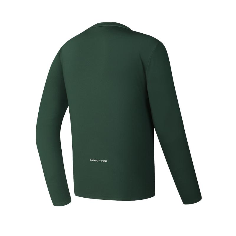 FILA Comfortable Half-Zip Long Sleeve T-Shirt Men Tops Ocean-Green A11M513217FDG
