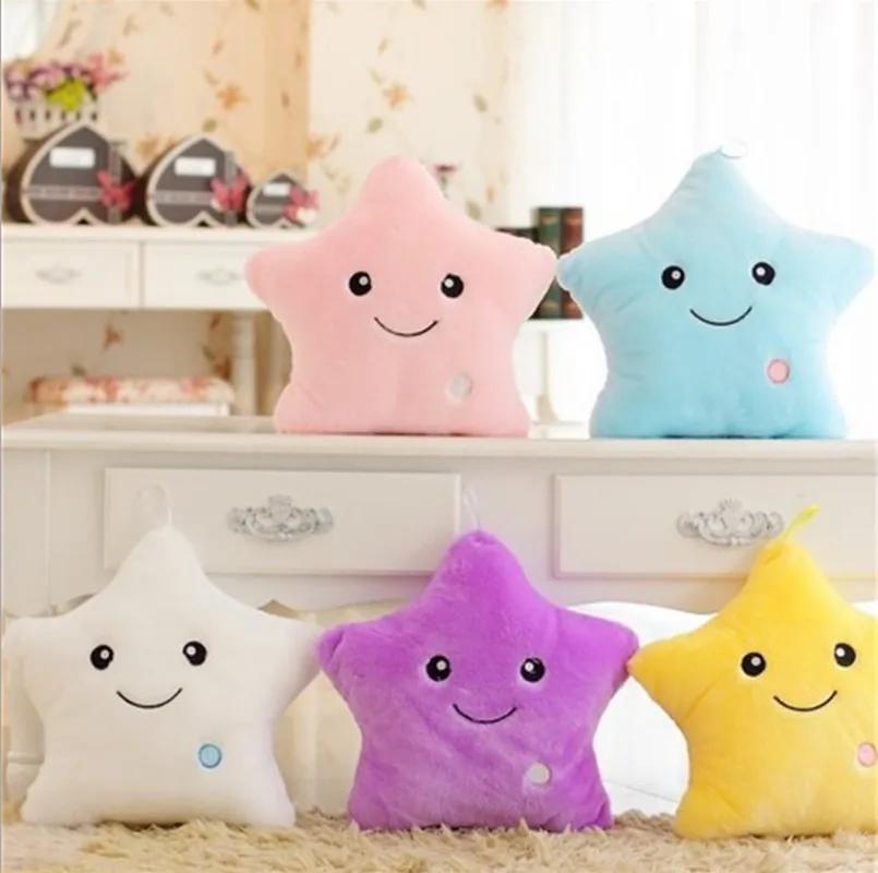 Colorful Glowing Pillow Cute Five-pointed Star Glowing Plush Doll