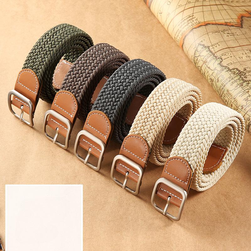 2025 New Woven Belt Men's Pants Belt Women's Jeans Belt Instagram Style Youth Canvas