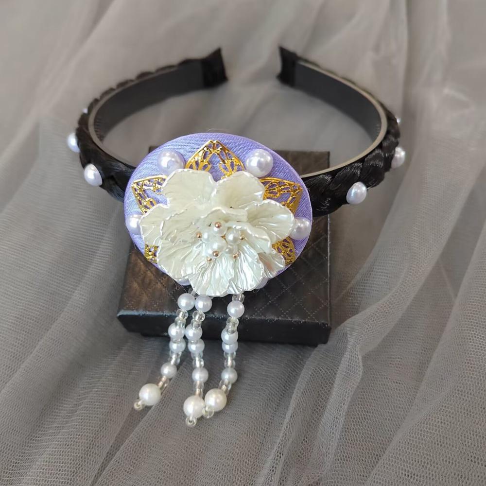 

Кисточка Корейская Повязка на Голову Жемчуг Сценический Танец Обруч для Волос Модная Повязка для Волос Ханбок Дамы светло-фиолетовый