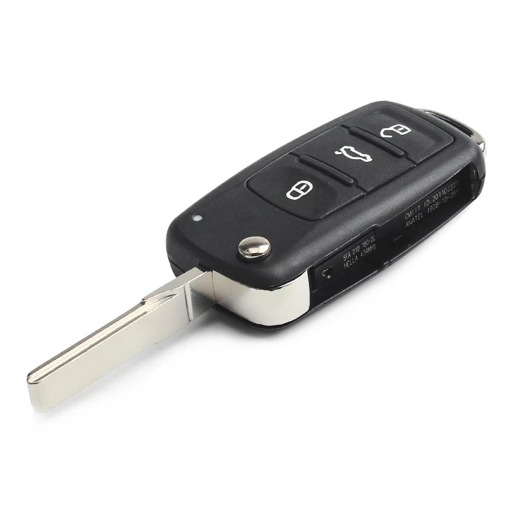 AABGP1 KEYYOU 10PCS Flip Remote Folding Key Shell Case For VW VOLKSWAGEN Tiguan Golf Sagitar Polo MK6