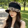 Peaked Cap Early Spring New Flat Top Leopard Print Equestrian Hat Women's Big Head Circumference Shows the Face Small Niche Knight Hat Fashion