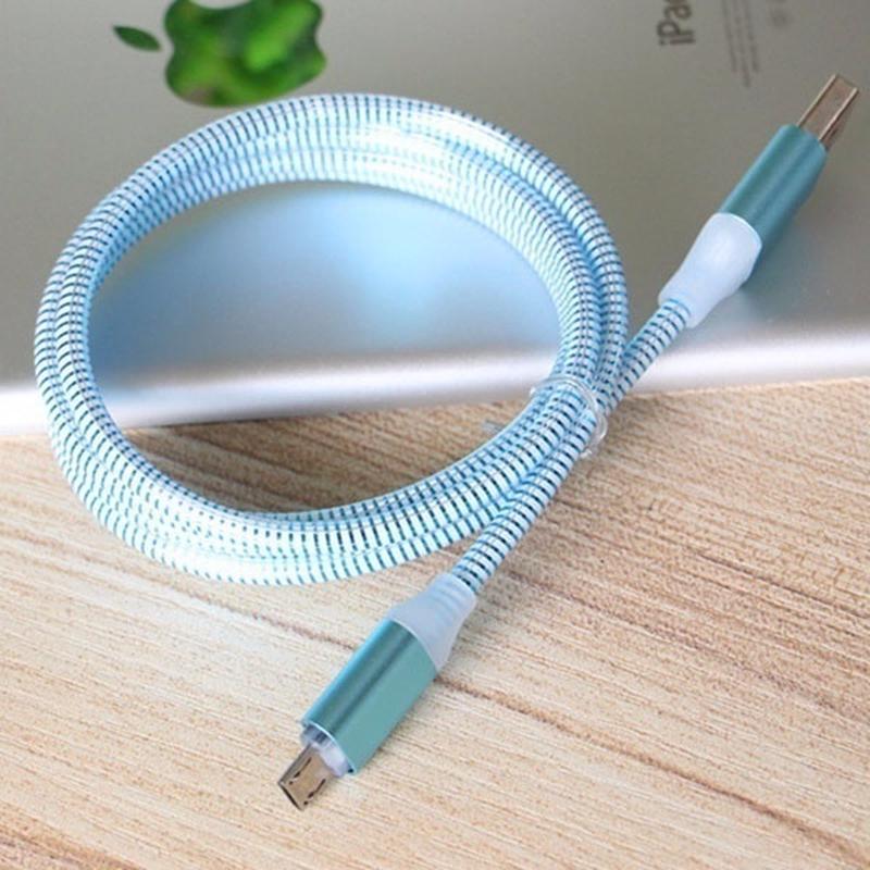 Fashion LED Micro USB Sync Data and Fast Charging Cable Ambilight Charger For Android Iphone