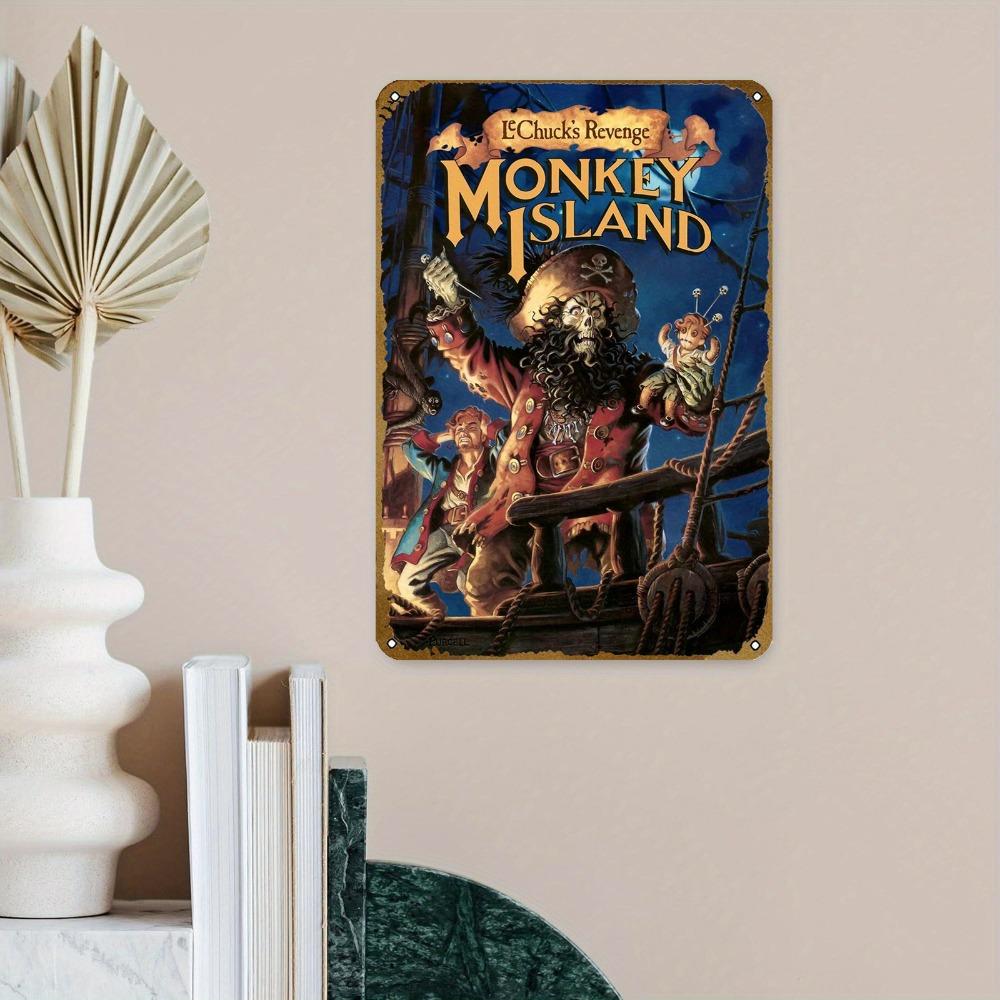 Monkey Island Video Game Metal Wall Art - Cool Gaming Decor, Perfect Gift for Gamers, 8x12 inches, Perfect for Room Decor