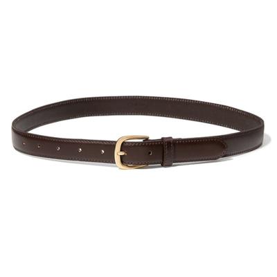 Halden (W.) einfacher goldener Rindsledergürtel (T019_braun)