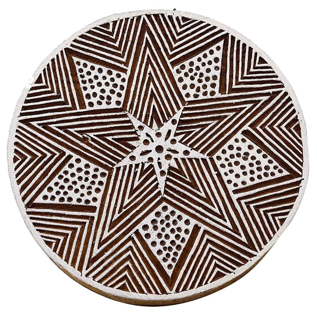 Floral Indian Scrapbook Stempel Holz Druckblock Kunst braun Briefmarken für