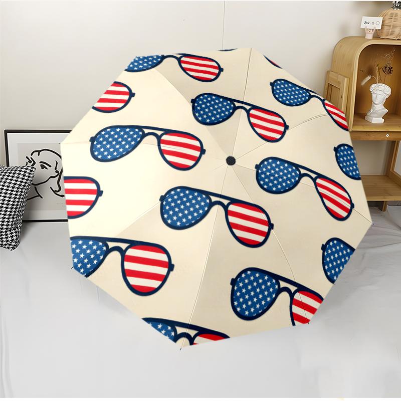 American Flag Fashionable Automatic Opening/Closing Folding Umbrella. Portable and Foldable, Ideal for Gift, Travel, and Daily Use.