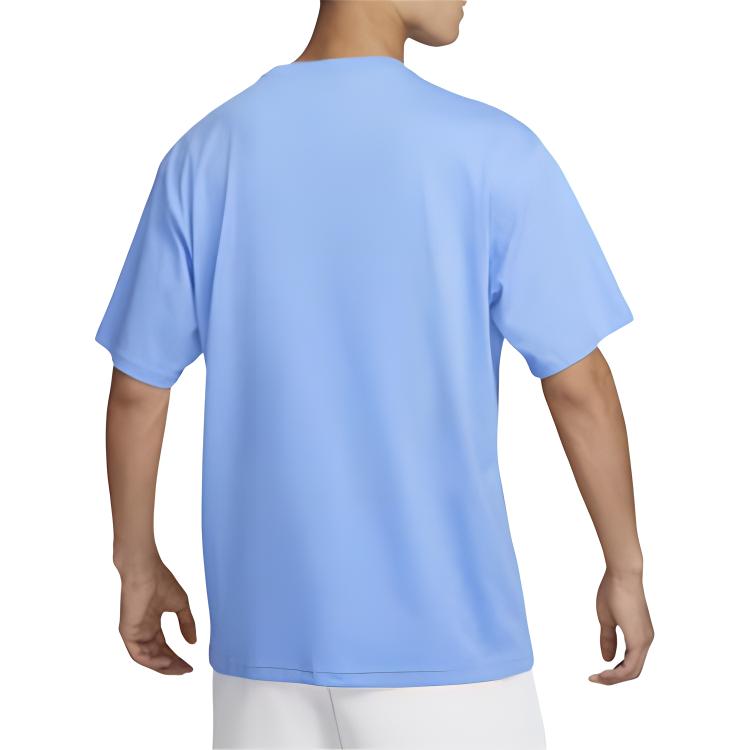 New Nike Drop Shoulder Sleeve T-Shirt Men's Blue FV0376-412
