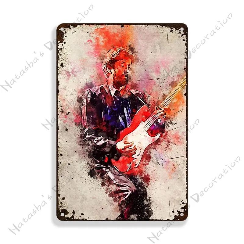 Vintage Eric Clapton Metallblechschild Retro Industrielle Wanddekoration für Heimbar Club Dekorative Platte Poster Metallplakette Perfec
