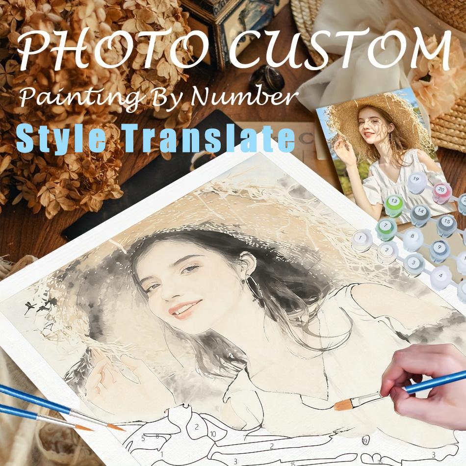 Malen nach Zahlen Stil Übersetzungs-Kit Personalisierte Leinwandkunst mit Ihren Fotos Geeignet für Paare und Familien zum Teilen von Erinnerungen Valentinstagsgeschenk