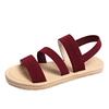 Fashion Summer Elastic Band Flat Sandals for Women Lightweight Casual Slip On Sandals Woman Comfortable Non Slip Beach Shoes Plus Size