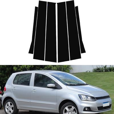 Car Window Door Column B C Pillar Post Trim Cover Glossy Black PC Stickers Accessories Fit For VW Fox 2013-2020